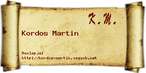 Kordos Martin névjegykártya