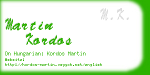 martin kordos business card